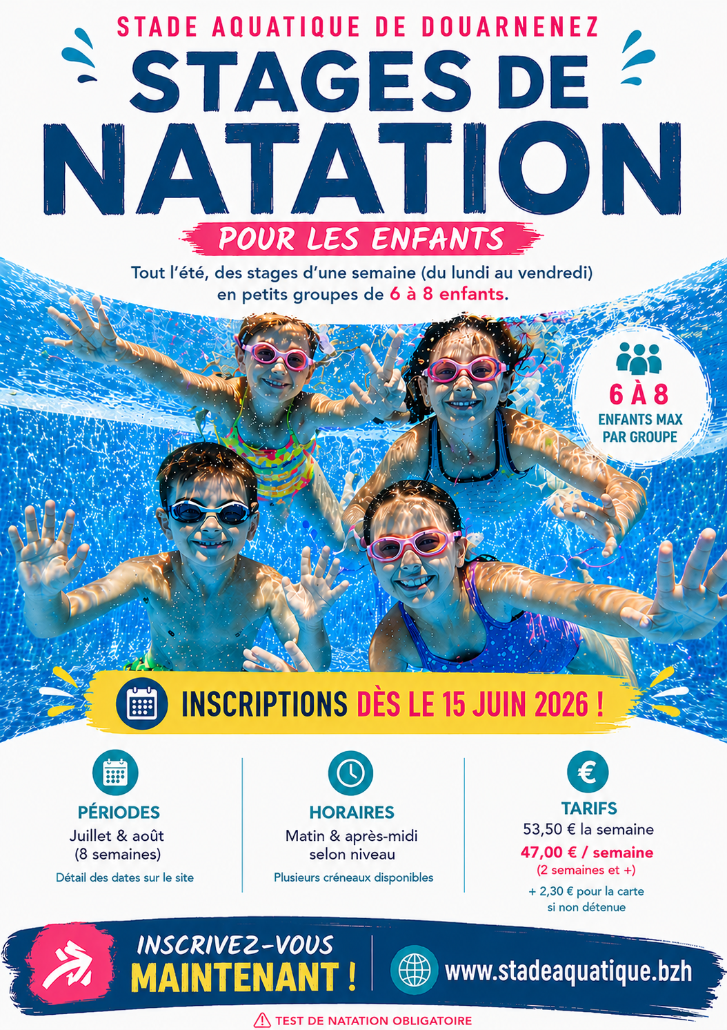 Stage natation été 2026